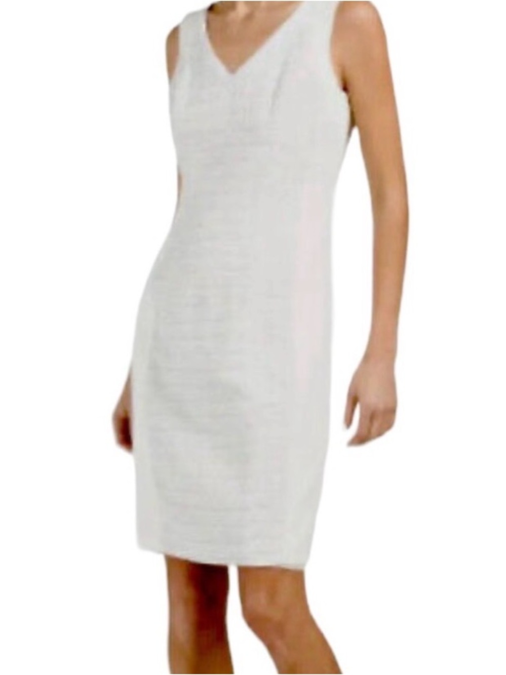 Club Monaco White V-Neck Sleeveless Shift Dress